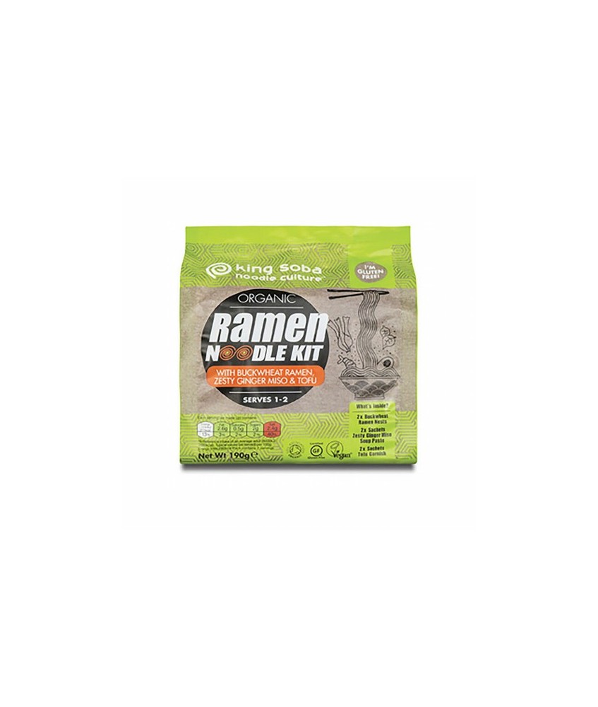 KIT DE NOODELS RAMEN (T. SARRACENO, JENGIBRE, MISO Y TOFU) SIN GLUTEN BIO, 190 g
Ref. 130155

Ingredientes: harina de trigo 
