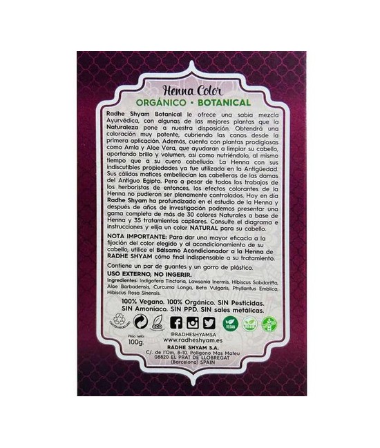 SP.HENNA ROJO BURDEOS POLVO 100 GR.