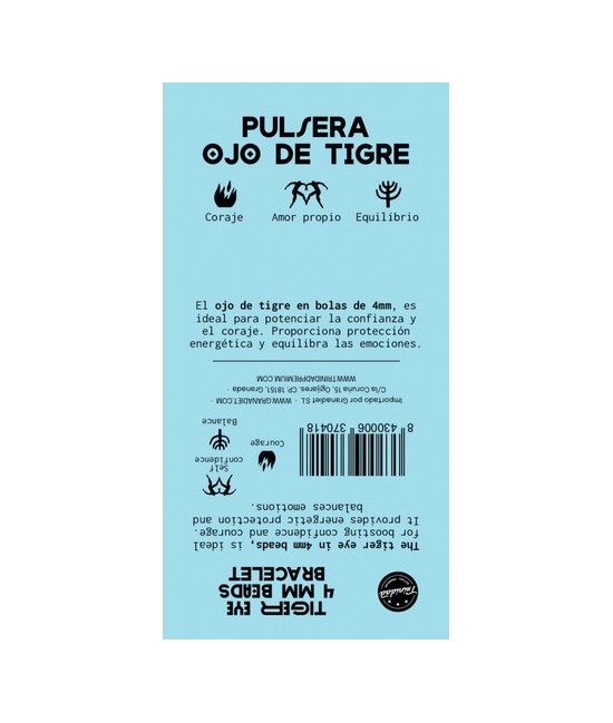 TRI.PULSERA OJO TIGRE BOLA 4 MM.