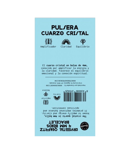 TRI.PULSERA CUARZO CRISTAL BOLA 4 MM.