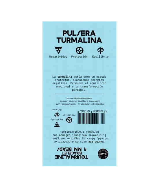 TRI.PULSERA TURMALINA BOLA 4 MM.
