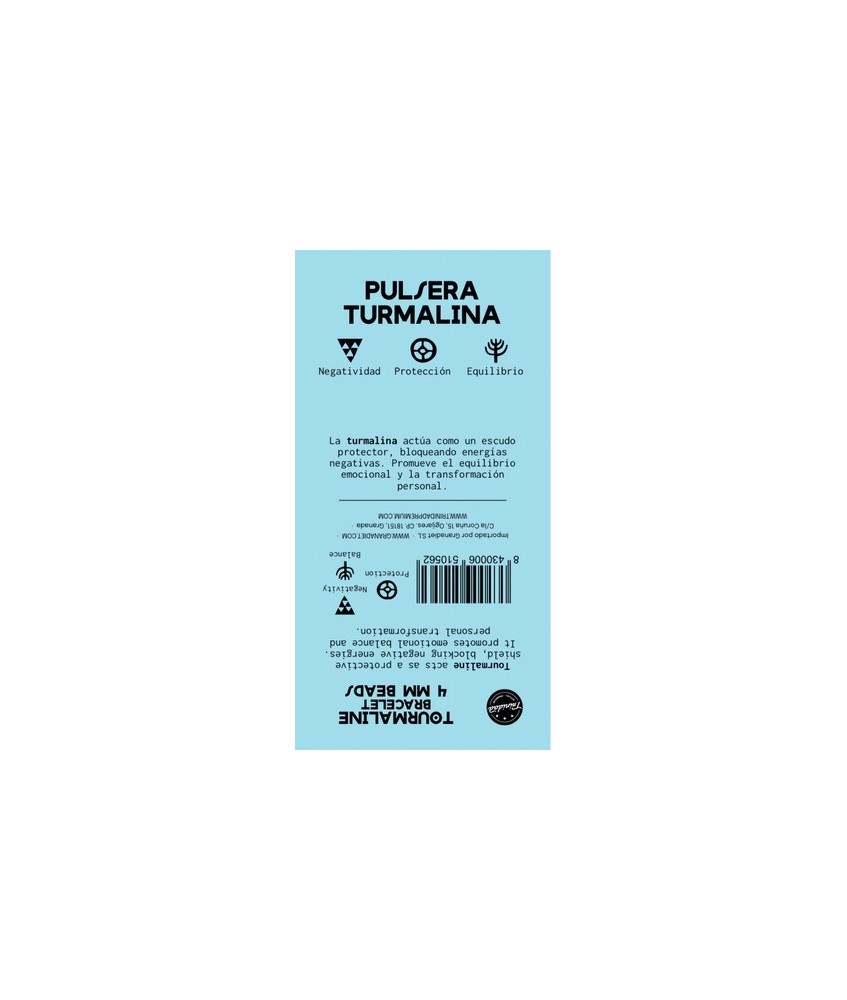 TRI.PULSERA TURMALINA BOLA 4 MM.