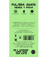 TRI.PULSERA AGATA NEGRA TEÑIDA ROSA BOLA 4 MM.