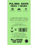 TRI.PULSERA AGATA NEGRA TEÑIDA BLANCA BOLA 4 MM.