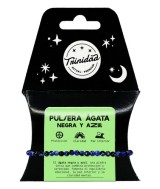 TRI.PULSERA AGATA NEGRA TEÑIDA AZUL BOLA 4 MM.