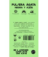TRI.PULSERA AGATA NEGRA TEÑIDA AZUL BOLA 4 MM.