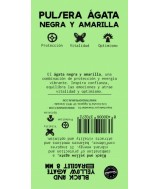 TRI.PULSERA AGATA NEGRA TEÑIDA AMARILLA BOLA 8 MM.