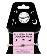 TRI.PULSERA CUARZO ROSA  BUDA 6 MM.