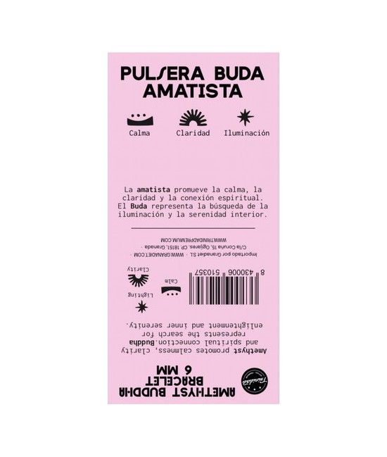 TRI.PULSERA AMATISTA BUDA 6 MM.