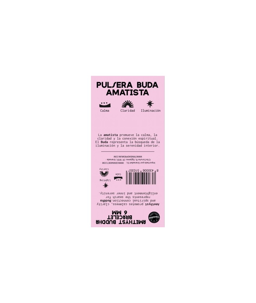 TRI.PULSERA AMATISTA BUDA 6 MM.