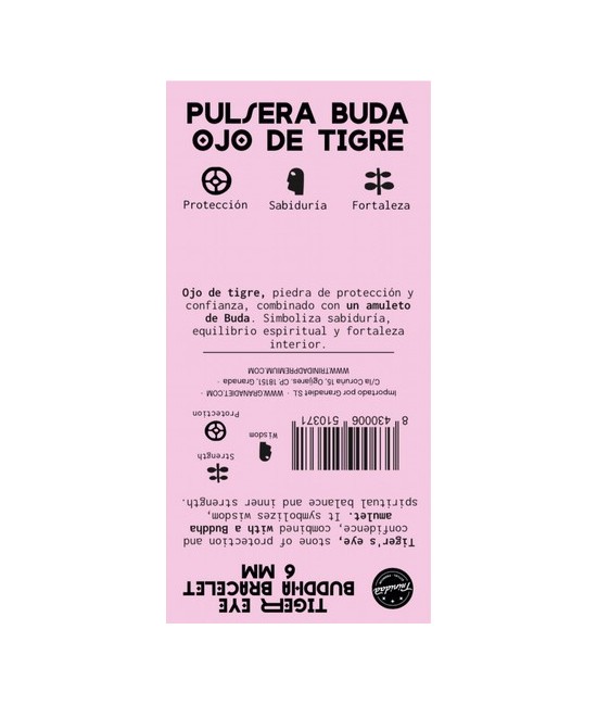 TRI.PULSERA OJO TIGRE BUDA 6 MM.