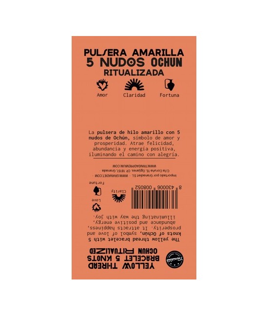 TRI.PULSERA 5 NUDOS HILO AMARILLO OCHUN