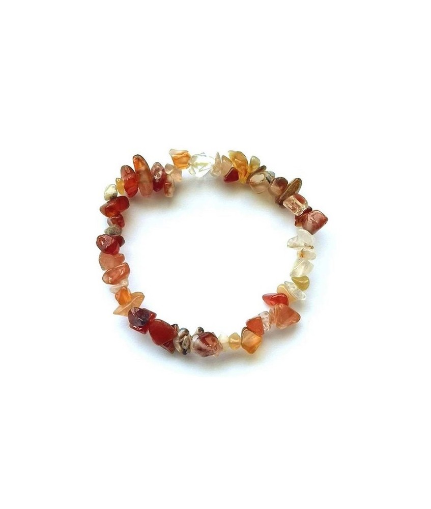 Pulsera Chip Carneola.

Presentada en jinete de cartón con nombre de mineral y su propiedad. Disponible en cuatro idiomas: es