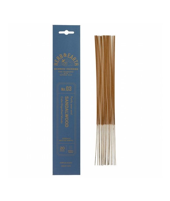 Sándalo: aroma sereno, elegante y amaderado.

Pura fragrancia con aceites naturales
La colección Herb & Earth de Nippon Kodo