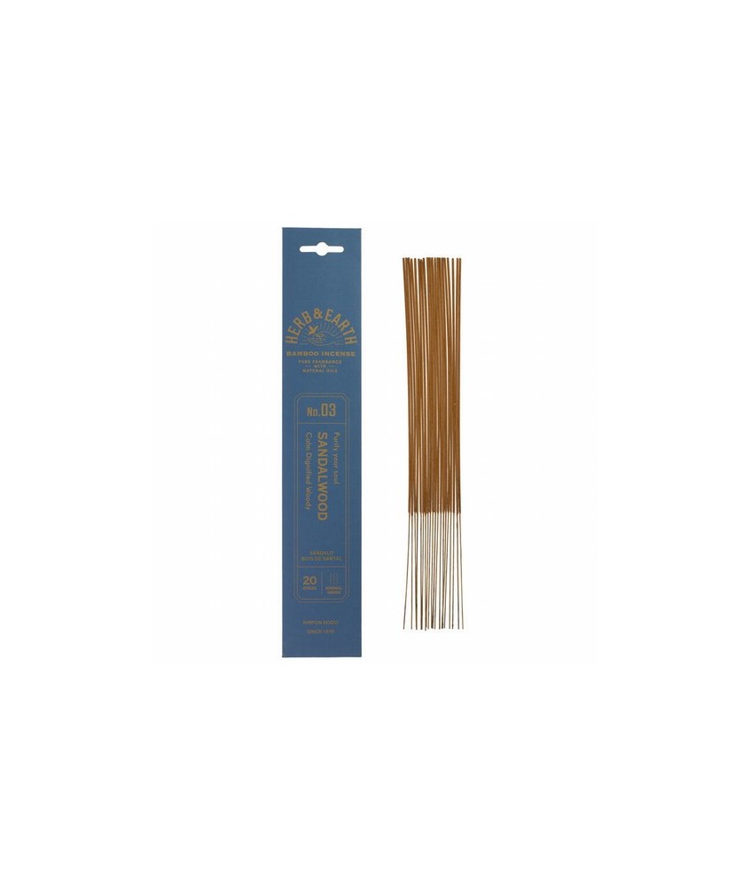 Sándalo: aroma sereno, elegante y amaderado.

Pura fragrancia con aceites naturales
La colección Herb & Earth de Nippon Kodo