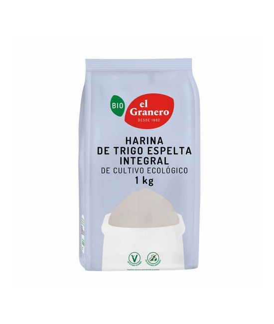 HARINA DE TRIGO ESPELTA INTEGRAL BIO, 1 Kg
Ref. 014828

Ingredientes: harina de trigo espelta integral*. Contiene gluten. Pu