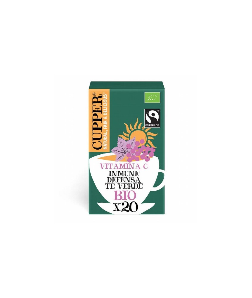 
TE VERDE INMUNE BIO, 20 BOLSAS
Ref. 604084

Ingredientes: té verde*, escaramujo*, zumo de acerola deshidratado* (10%), aro
