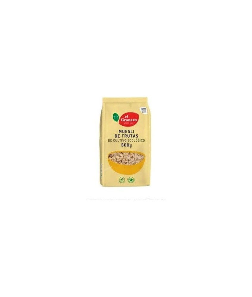 
MUESLI FRUTAS BIO, 500 g
Ref. 011829

Ingredientes: Cereales* 86% (copos de trigo* integrales y copos de avena * integrale