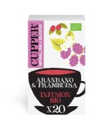 INFUSION ARANDANO Y FRAMBUESA BIO, 20 BOLSAS
Ref. 604079

Ingredientes: hibisco*, escaramujo*, ortiga*, raíz de regaliz*, ar