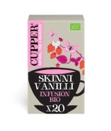 
INFUSION FRESA Y VAINILLA BIO, 20 BOLSAS
Ref. 604078

Ingredientes: hibisco*, escaramujo*, raíz de regaliz*, rooibos*, cás