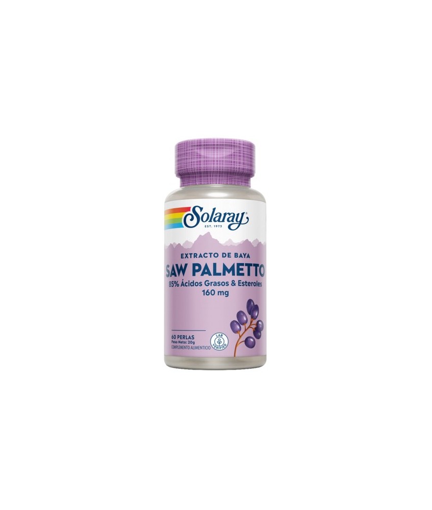 Saw Palmetto - 60 perlas.
Contenido medio (por perla)
Sabal (Serenoa repens)

160

mg

  (extracto de bayas que garanti