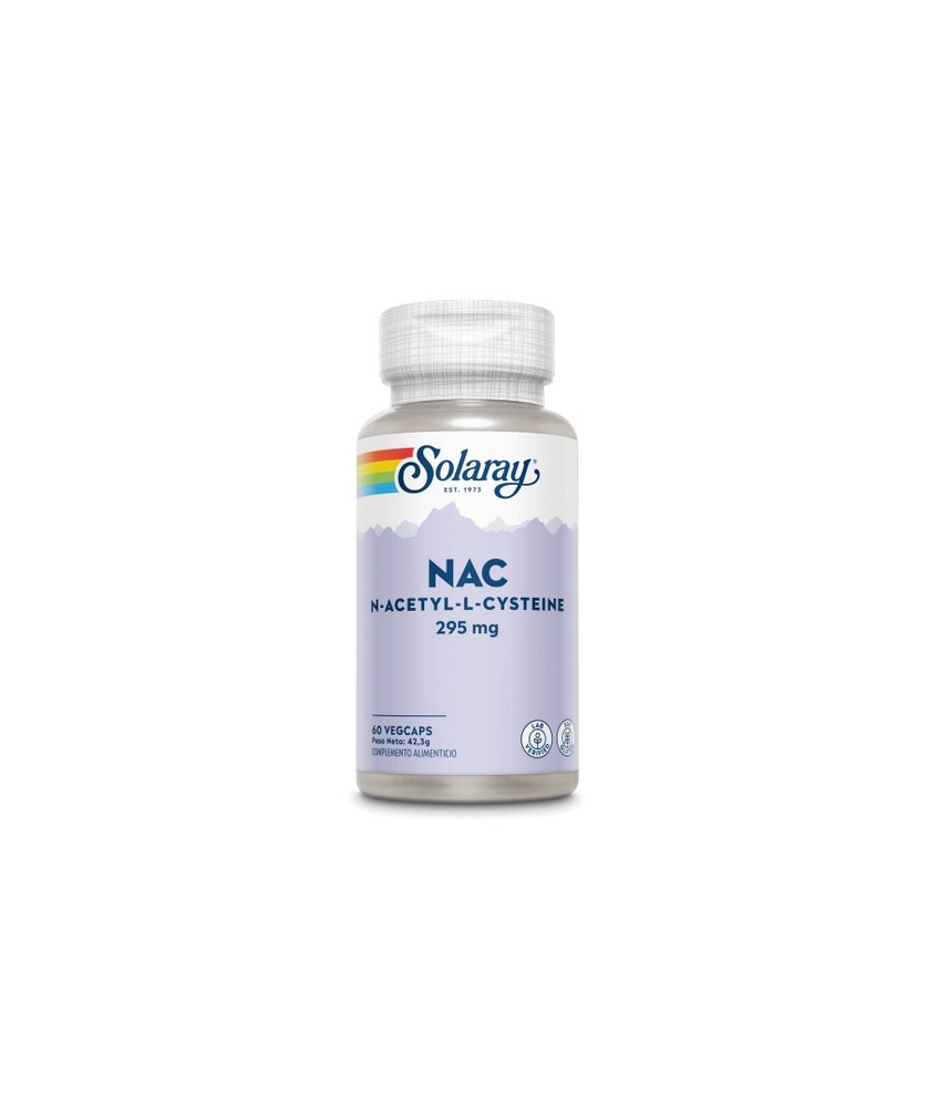 NAC-295 mg- 60 VegCaps. Sin gluten. Apto para vegetarianos
Contenido medio (por VegCap)
NAC (N-acetil-L-cisteína)

295

m