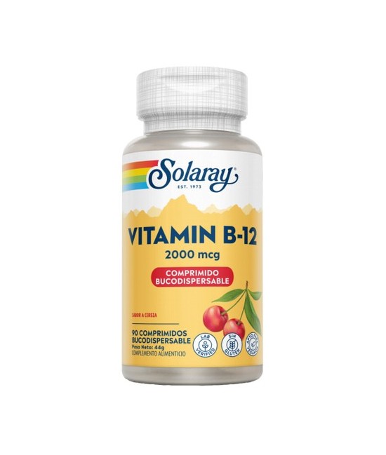 Vitamin B-12 2000 mcg - Sin Azúcar - 90 lozenges. Sin gluten. Apto para veganos.
Contenido medio (por lozenge)
Vitamina B12 (
