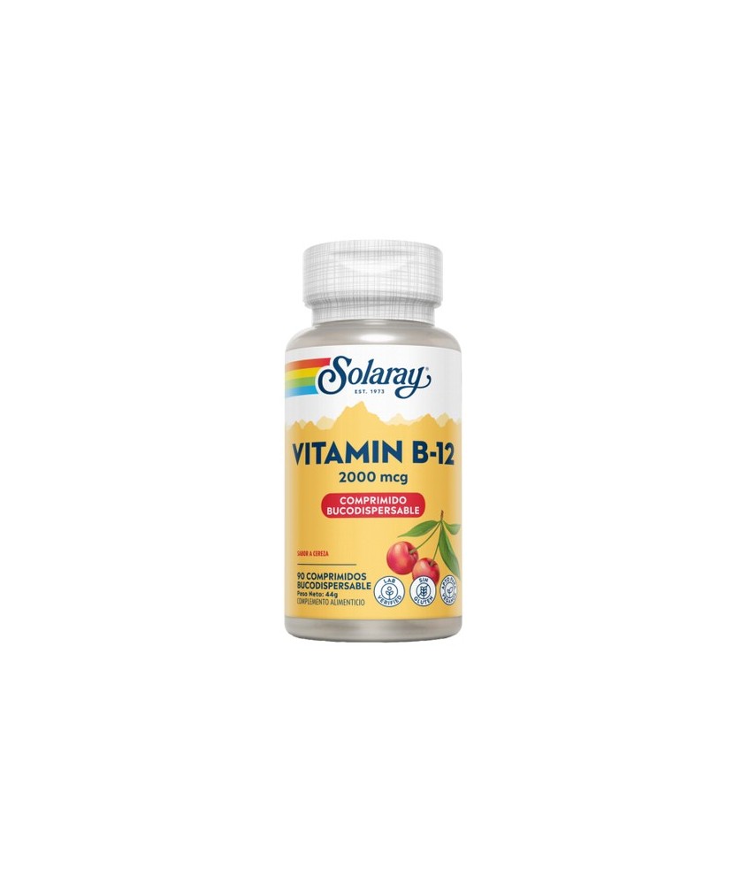Vitamin B-12 2000 mcg - Sin Azúcar - 90 lozenges. Sin gluten. Apto para veganos.
Contenido medio (por lozenge)
Vitamina B12 (