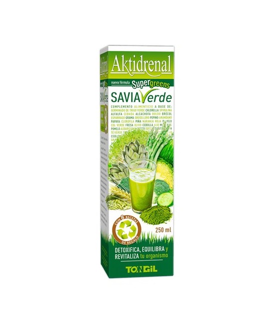 Complemento alimenticio a base de algas Spirulina y Chlorella, extractos concentrados de plantas y frutas, vitaminas y minerale