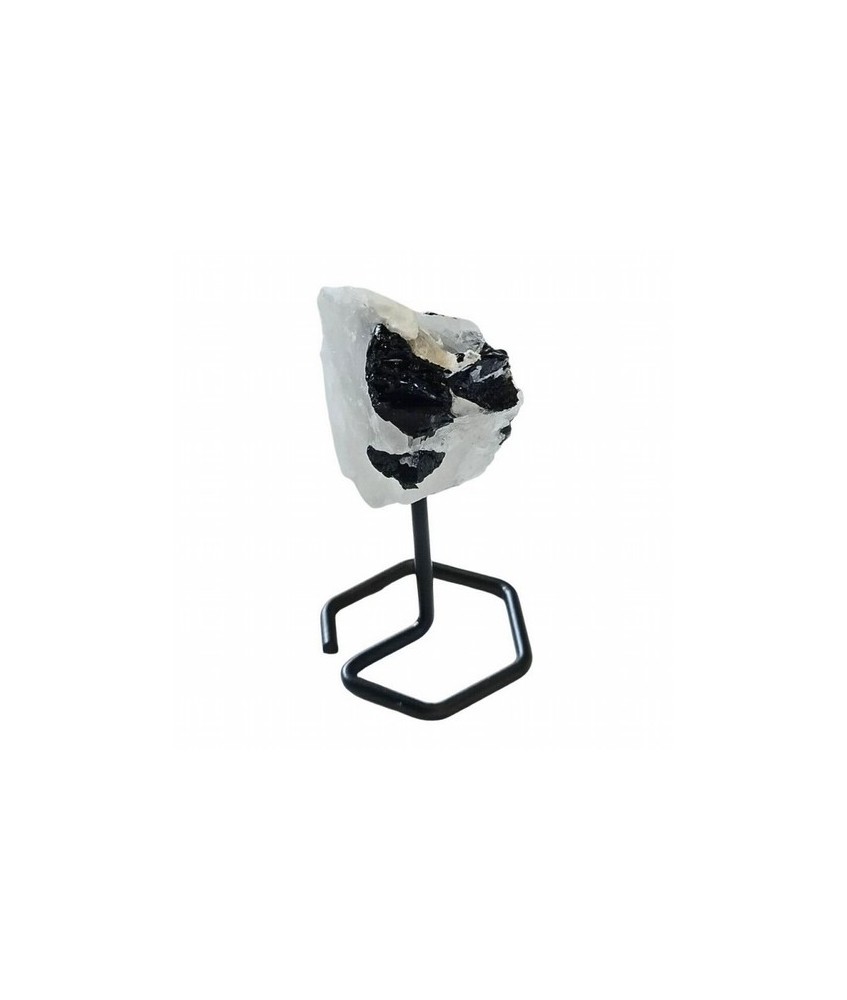 Cuarzo con Turmalina Negra en base de metal de 4mm de grosor.

Origen: Brasil

Altura: 12 cm aprox.
