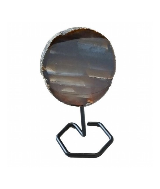 Chapa de Ágata natural en base de metal de 4mm de grosor.

Origen: Brasil

Altura: 15 cm aprox.