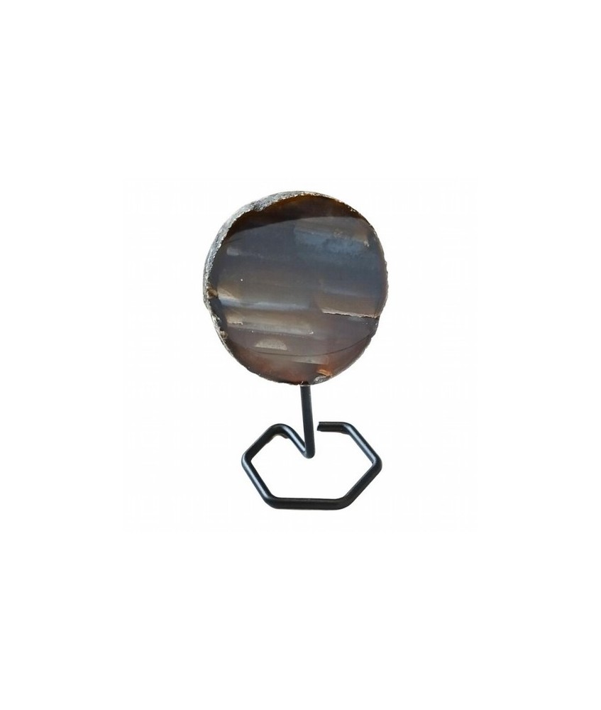 Chapa de Ágata natural en base de metal de 4mm de grosor.

Origen: Brasil

Altura: 15 cm aprox.