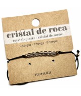 Pulsera de bolas de Cristal de Roca de 4mm en hilo negro ajustable.

Tarjeta exclusiva en 3 idiomas.