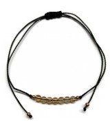 KU.PULSERA CITRINO HILO NEGRO BOLA 4 MM.