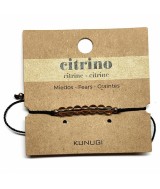 KU.PULSERA CITRINO HILO NEGRO BOLA 4 MM.