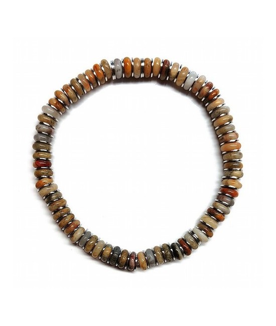 KU.PULSERA HOMBRE JASPE PAISAJE 6 MM.