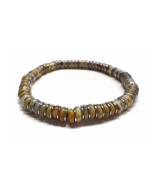 Pulsera de hombre de Jaspe Paisaje (6mm).

En goma elástica.