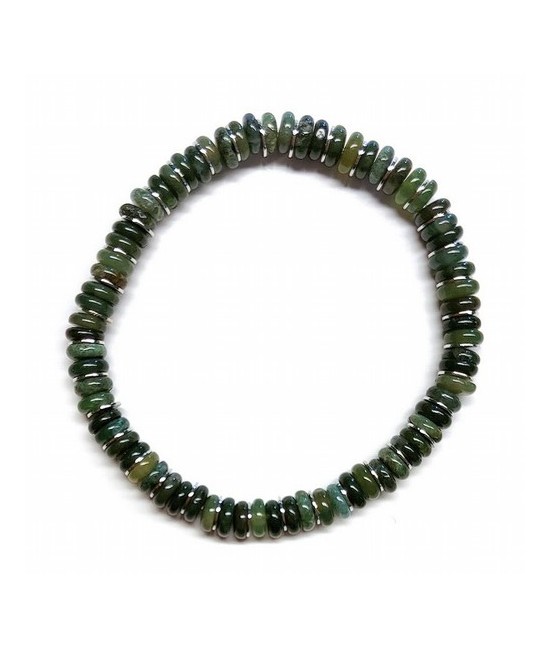 KU.PULSERA HOMBRE AGATA MUSGO 6 MM.