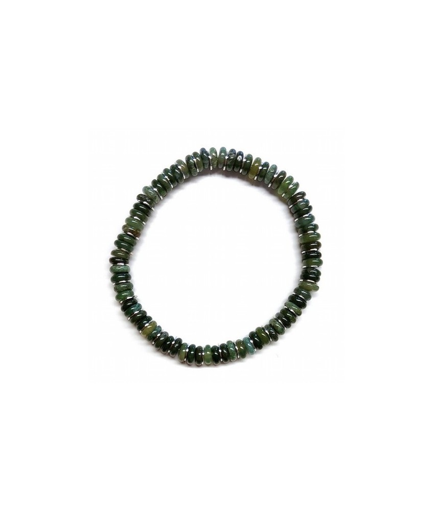 KU.PULSERA HOMBRE AGATA MUSGO 6 MM.