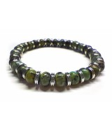 Pulsera de Turquesa para hombre (8mm).

En goma elástica.