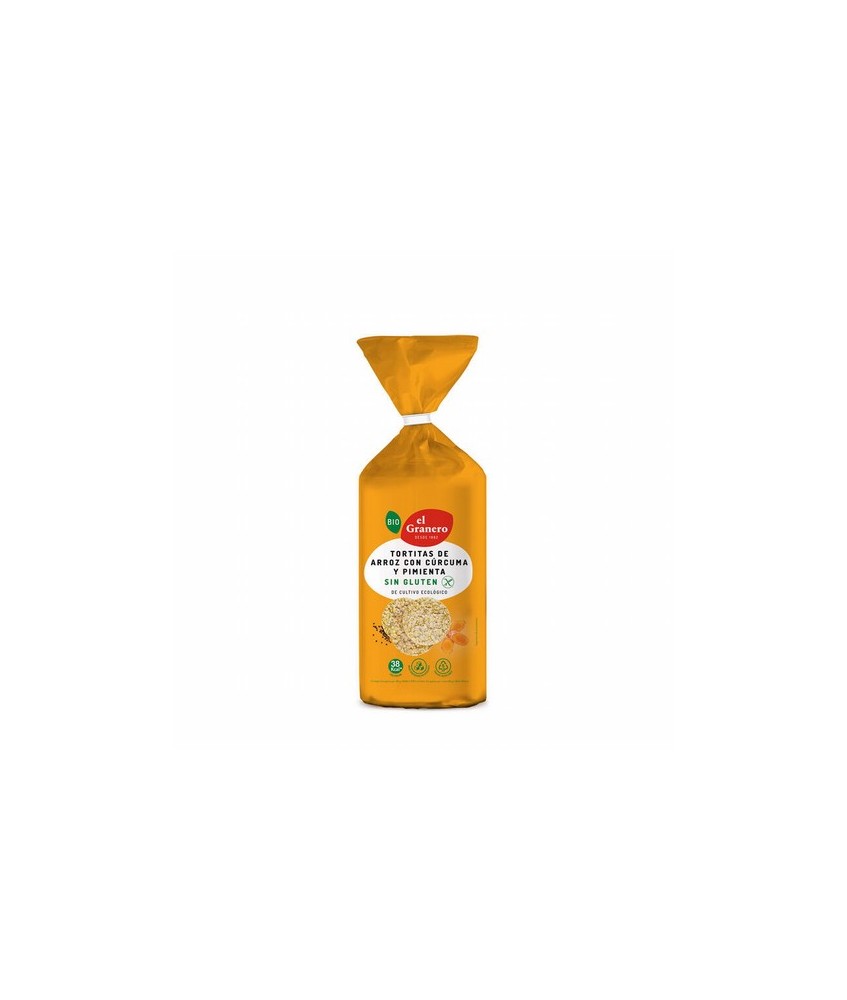 TORTITAS DE ARROZ CON CURCUMA Y PIMIENTA SIN GLUTEN BIO, 115 g
Ref. 016845

Ingredientes: arroz integral* 97,8%, cúrcuma* 1,