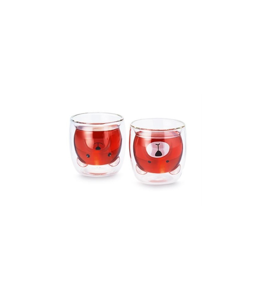 Este vaso de doble pared sorprende con un toque especial. Gracias a su forma única y su encantadora decoración, el interior tie