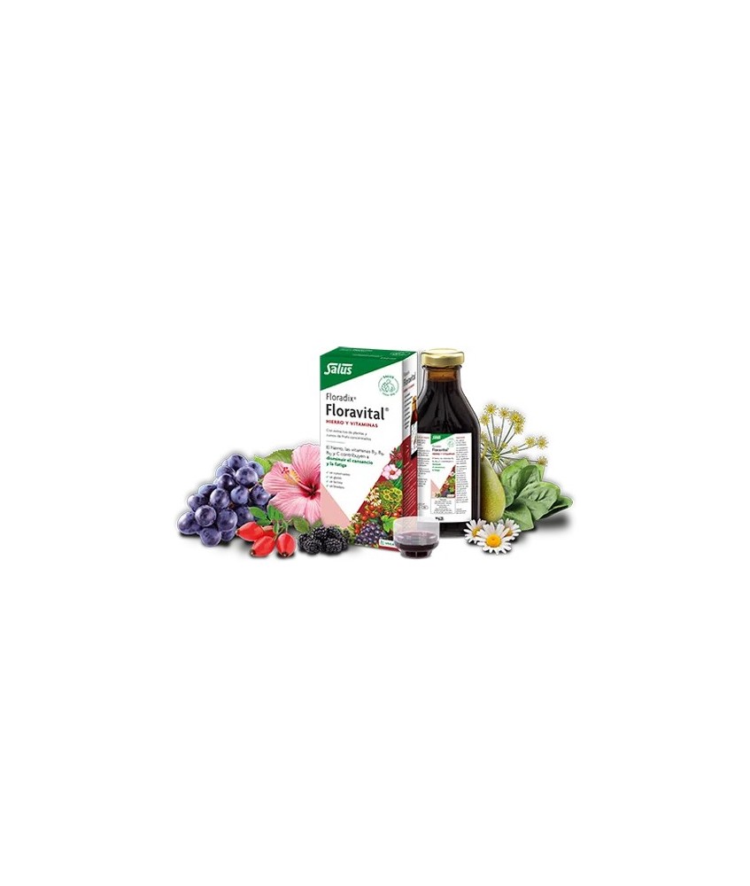 Floradix-Floravital
HIERRO Y VITAMINAS
El hierro y las vitaminas B2, B6, B12 y C contribuyen a disminuir el cansancio y la fa