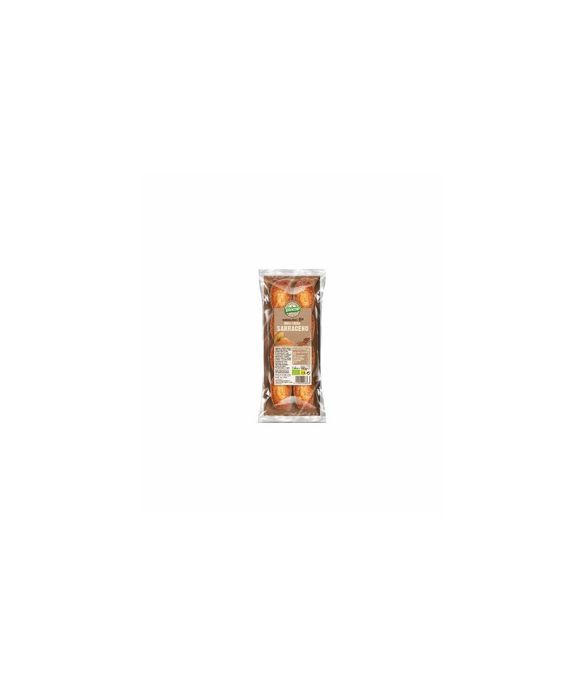 Ingredientes: HUEVOS enteros*, harina de trigo sarraceno* (31%), azúcar moreno de caña de comercio justo*, aceite de girasol ol