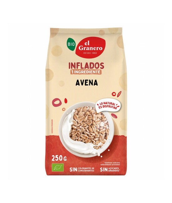 AVENA INFLADA BIO, 250 g
Ref. 013936

Ingredientes: avena hinchada*. Contiene gluten. Puede contener trazas de sésamo, soja 