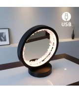 Lámpara de mesa/escritorio redonda y negra de Amatista con función espejo.

Iluminación LED fácil y rápida mediante cable USB
