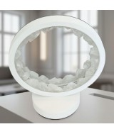 KU.LAMPARA MESA CUARZO CRISTAL REDONDA ESPEJO