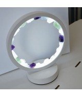 KU.LAMPARA MESA FLUORITA BLANCA REDONDA