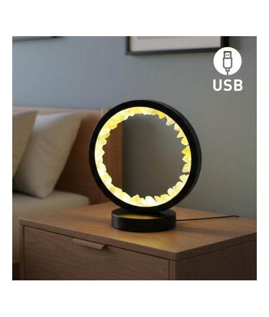 Lámpara de mesa/escritorio redonda de Citrino en color negro.

Iluminación LED fácil y rápida mediante cable USB.

Esta lám