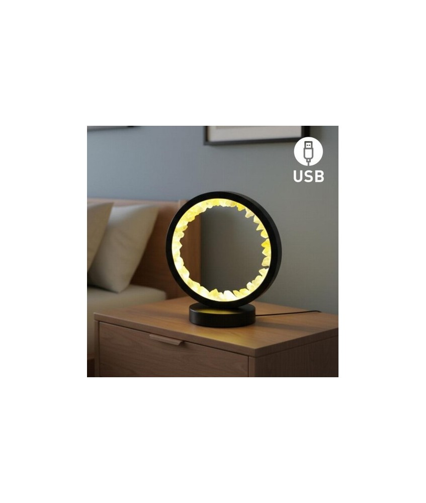 Lámpara de mesa/escritorio redonda de Citrino en color negro.

Iluminación LED fácil y rápida mediante cable USB.

Esta lám